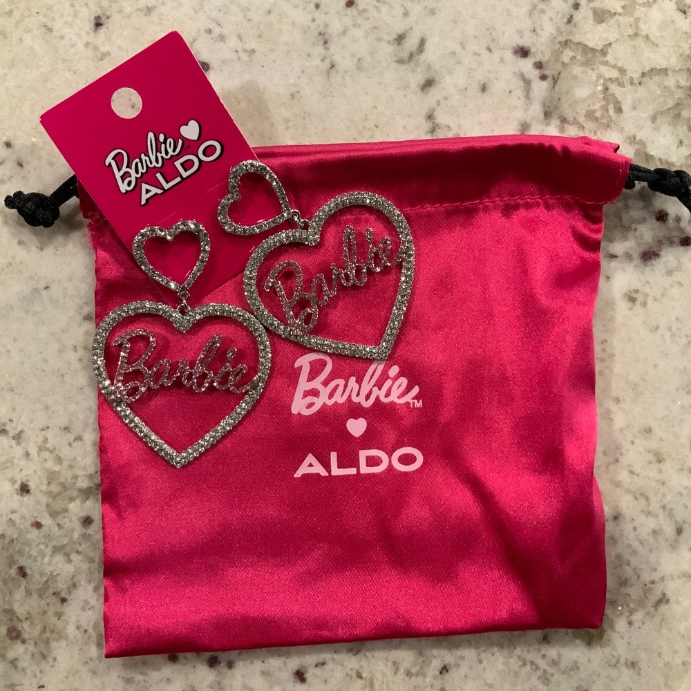 Aldo x Barbie Limited Edition Rhinestone Heart Earrings